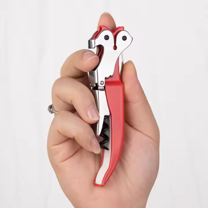 Abreviador De Botella De Vino Fox Con Logo Personalizado Regalo Para Amantes Del Vino Corcho De Bolsillo De Acero Inoxidable De Mayorista Con Descuento - 1