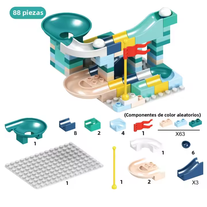 Bloques De Construcción DIY Con Carril De Bolas Y Laberinto 88-100PCS Juguetes Para Niños Material Plástico ABS Juego Educativo Para Niños Mayores De 14 Años - 1