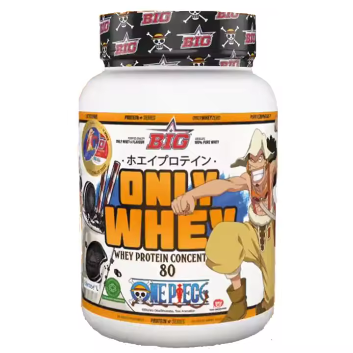 BIG - Proteinas Whey ONE PIECE - Edición Exclusiva con 12 Tazos Coleccionables. Materia Prima Premium. Whey Protein para Masa Muscular. Sin Lactosa 1kg Sabor - Cookies Cream - 1