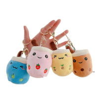 Muñeco De Peluche Boba Té Con Bolas De Arroz Blanco Y Marrón Llavero De Cojín De Almohada Suave Juguete Colgante Para Mochila Regalo - details 5