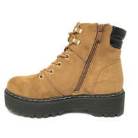 Botines Mujer, Estilo Militares con Plataforma, Marrón Camel, Negras, Cordones, Cierre Cremallera, Otoño Invierno 2023 - details 1