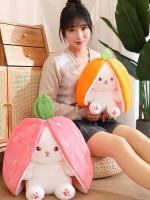 Muñeco De Peluche Transformable De Pascua Conejo Con Fresa Y Zanahoria Juguete De Peluche Para Niños Y Adultos - details 2
