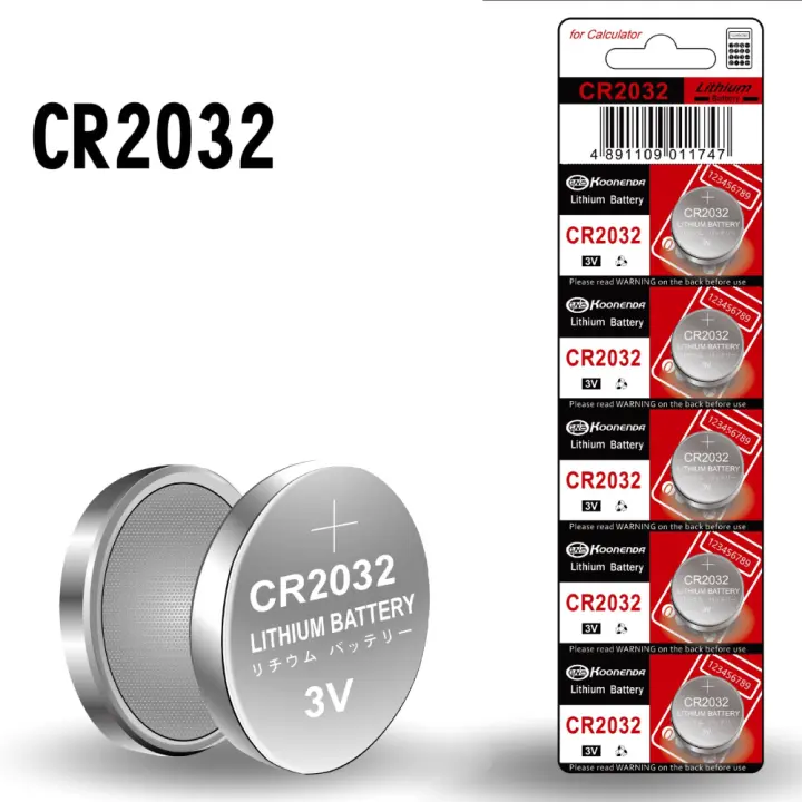 5x Pila de boton bateria original Litio CR2032 3V Koonenda - 1