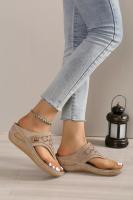 Chinclas de Verano with Costura, Tacón de cuña, Suela Gruesa, para el pie - details 9