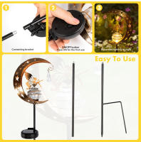 Lámpara De Jardín Solar Con Ángel Y Vaso De Vidrio Grieta Decorativo Luz De Camino Solar Fuente De Energía LED Protección IP65 - details 4