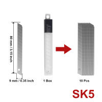 10 Piezas De Cuchillas De Repuesto Para Utility Knife 9/18/25mm Acero De Aleación De Carbono SK5 Caja Cortadora Abre-cartas - details 1