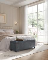 Banco de Pie de Cama, Banco Almacenaje, Soporta hasta 300 kg, para Sala de Estar, Dormitorio, Entrada, Gris y Rosa, 40 x 110 x 40 cm - details 1