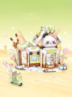 Bloques De Construcción Loz Lizhi Casa De Helado 884PCS Juguete De Montaje Para Niñas Vistas De Calle Con Panda Tema Famosos Edificios Y Animales - details 0