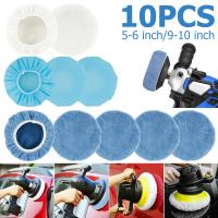 Kit De 10 Pads De Pulido Ajustables Y Antideslizantes Para Coche Cubierta De Cera Accesorios De Limpieza Detallada Fibra Sintética Y Superfina Azul Y Blanco 5-6 Pulgadas Y 9-10 Pulgadas - details 0