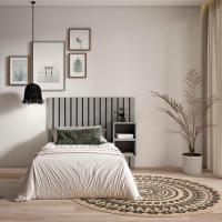 Skraut Home, Cabecero con mesitas, Listones Decorativos, 133x3x107cm, Cama de 80,90,110cm, Varios colores disponibles - details 1