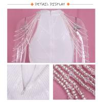 Vestido De Noche Elegante Romagic Con Hombros Descubiertos Y Diamantes Blanco Vestido De Fiesta Para Mujer Vestido De Premio Sin Mangas Largo Para Bodas Y Eventos Formales - details 24