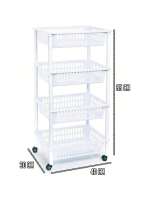 STARLEY-Carrito verdulero Modelo PLFT de plástico con 4 Niveles y Ruedas, cestas apilables portaobjetos, Frutas, Verduras, Cocina, baño (85 x 40 x 30cm) - details 0