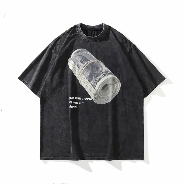 Camiseta De Algodón Oversize Para Hombre Dark Icon Con Diseño De Dólar Americano Estilo Hip Hop Para El Verano 2022 - 1
