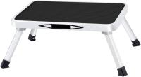 ARISE SHOP-Taburete plegable de metal con escalera portátil de 1 escalón, taburete plegable antideslizante con plataforma de goma antideslizante, taburetes de capacidad de 330 libras para adultos, niños, cocina, inodoro, baño, campamento, oficina, - details 1