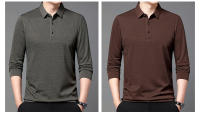 Camisa Polo Larga Con Estampado Hueco Para Hombre Estilo Coreano Moda Negocios T-Shirt De Golf Top De Poliéster Talla M-4XL - details 3