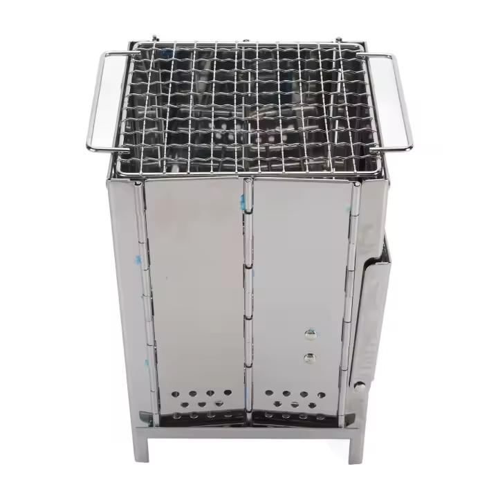 Estufa De Camping Ultraligera De Acero Inoxidable Portátil Para Exteriores Estufa De Madera Plegable Asador De Carbón Para Cocinar - 1