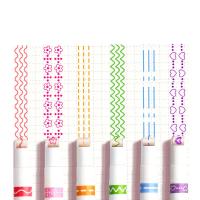 Set De 6 Marcadores Línea Curva Flor Forma De Rosca Punta Kawaii Coreano Suministros Escolares Y De Oficina Regalos - details 9