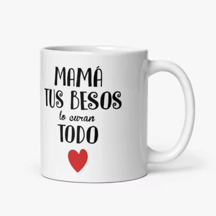 Taza Cerámica Mamá Tus Besos lo Curan Todo 350 Ml Stamina Taza cerámica Mamá, taza Mamá 350ml, Tus Besos lo Curan Todo, taza de cerámica Mamá, regalo Día de la Madre, taza Stamina Mamá, taza duradera Mamá, taza emotiva Mamá, taza alta calidad Mamá, detall - 1