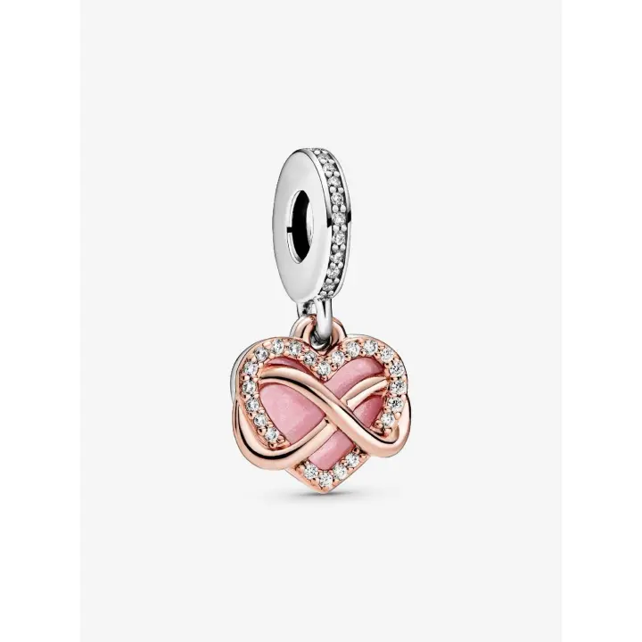Pandora - Charm Colgante de corazón Infinite brilliant-Plata de Lei, Baño de Oro Rosa de 14 K - 1