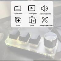 Teclado Mecánico Mini RGB Gaming Con 3 Botones Y Un Pomo USB Portátil Para Personalización Y Programación Para Photoshop - details 1