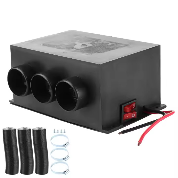 Calentador De Coche Compacto 12V 3 Agujeros 600W-800W Calentamiento Rápido Invierno Eliminador De Escarcha Silencioso Accesorios De Auto - 1