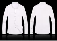 Camisa De Encaje Para Hombre Con Cuello En V Manga Larga Diseño Sólido Casual Adecuada Para Negocios Y Sociales En Colores Blanco Negro Azul Náutico - details 2