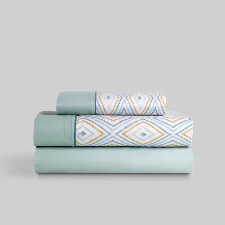 Llartextil Juego de Sábanas Karamelo Cheri Aguamarina 50% Algodón / 50% Poliéster - 1