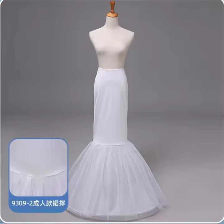 Nueva Llegada De Enagua Blanca De Sirena Para Vestido Lolita Boda Accesorios De Novia Enagua Abajo Mariage De Boutique - 1