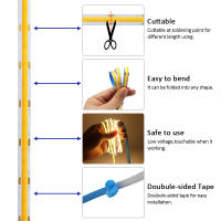Tiras LED COB FLEXIBLES 12V 2M 3M 5M Alta Densidad Diodo Tape Luz 3000K 6000K Dimmable Lineal Decoración De Hogar - details 4