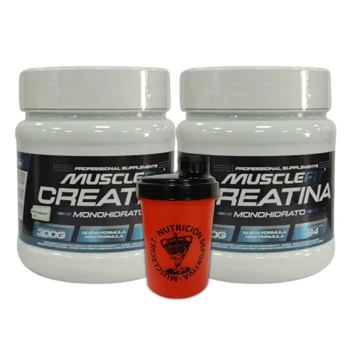 Pack 2 x Creapure Creatina Monohidrato + Shaker - MuscleFit│MUSCLECULT│300g - 1