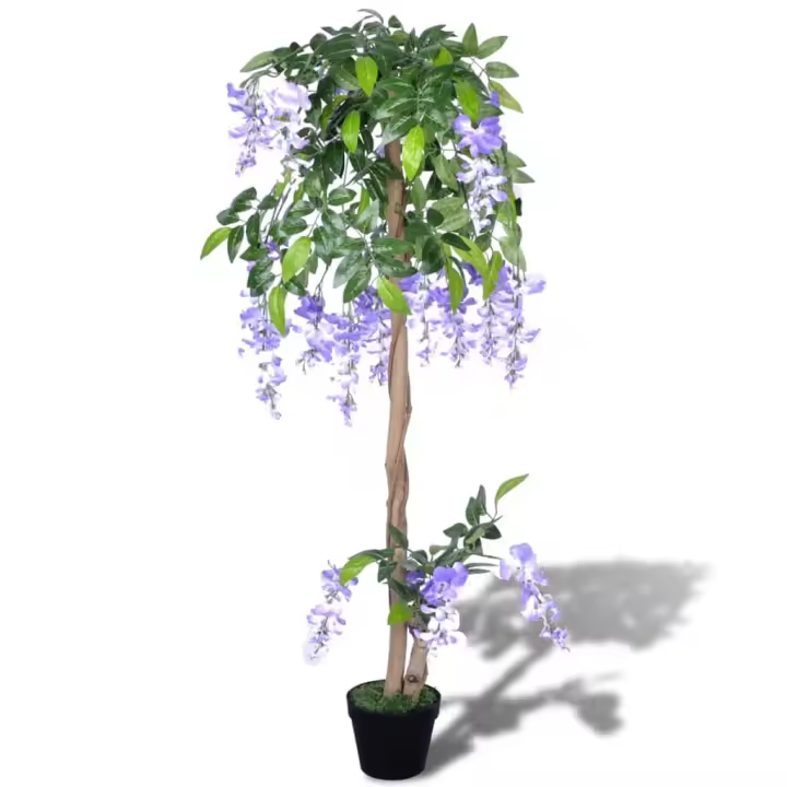 VidaXL Planta artificial Glicina 420 hojas + macetero multicolor 120 cm - 1