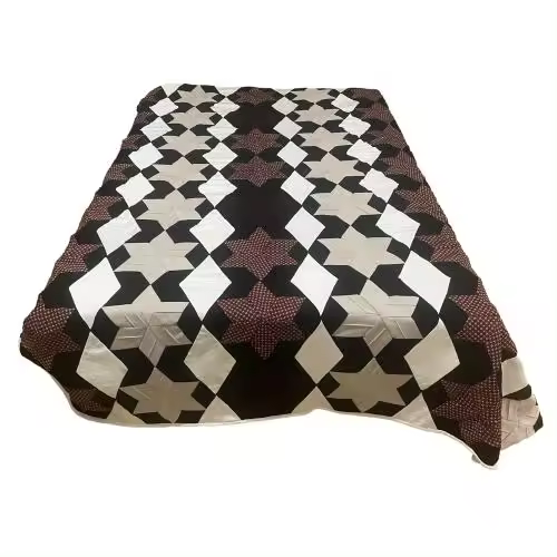 Hecho a mano Colcha Patchwork - 135 x 190 - Marrones - Invierno - Muebles y Electrodomesticos Contreras - 1