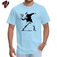 Camiseta Hombre Banksy Flower Thrower 100% Algodón Casual Estilo Rebelde Arte De Calle Talla Grande Camiseta Graphic Transpirable Ligera Secado Rápido - details 18