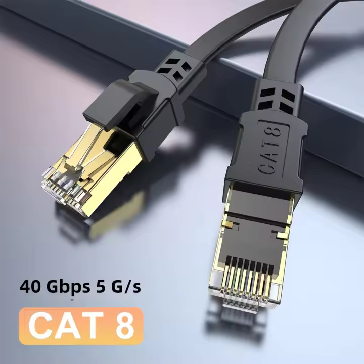 Cable Ethernet CAT 8 40Gbps 2000MHz RJ45 Red LAN Patch Cord Plano Para Modem Router PS 5/4 10m 15m 20m 30m 50ft 100 Pies - 1