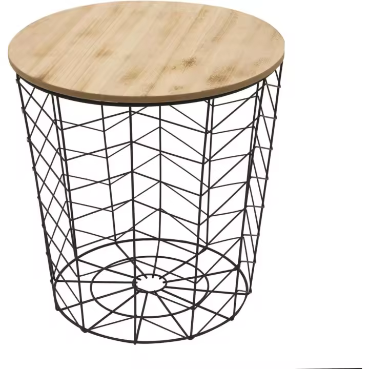 STARLEY- Mesa Auxiliar Nórdica Con Tapa De Madera Extraíble Mesita De Centro Para Café Té Estructura Metálica Pone Salón Dormitorio Habitación Mesita De Centro Cónica 39X38cm - 1