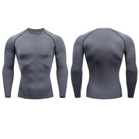 Camiseta De Compresión Para Hombre Fitness Con Manga Larga Deporte Ropa De Entrenamiento Correr Tops Secado Rápido Antirrash Gimnasio Sportswear - details 4