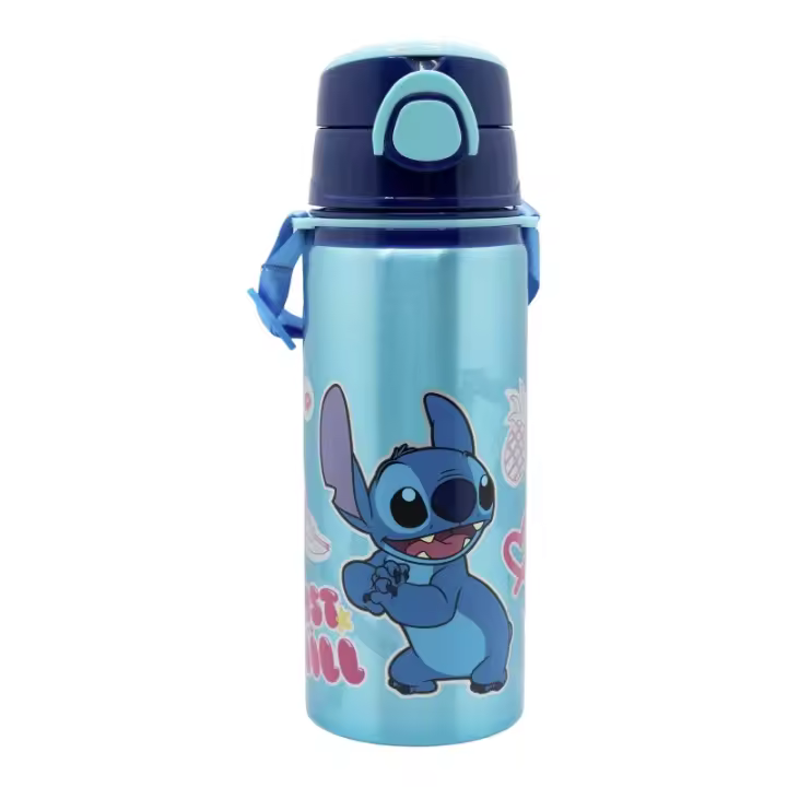 BOTELLA POP UP DE ALUMINIO CON CORREA 730 ML STITCH DRAWING - STOR - 1