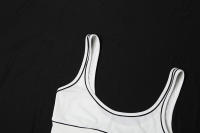Conjunto De Verano Para Mujer Nibber Skinny Ribbed 2 Piezas Negro Top Sin Costuras Y Shorts Side Split Estilo Sexy Y Club - details 5