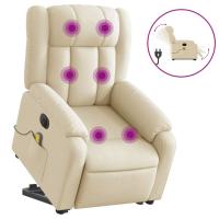 vidaXL Sillón de masaje eléctrico reclinable elevable tela Gris claro, Gris oscuro, Negro Sillon Dormitorio Sillon Comodos Silla Relax Sillón Sofá - details 7