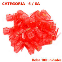 Conector RJ45 Categoría 6a compatible Cat 6 y Cat 5e. Bolsa 100 piezas RJ-45. TRICOM - details 0
