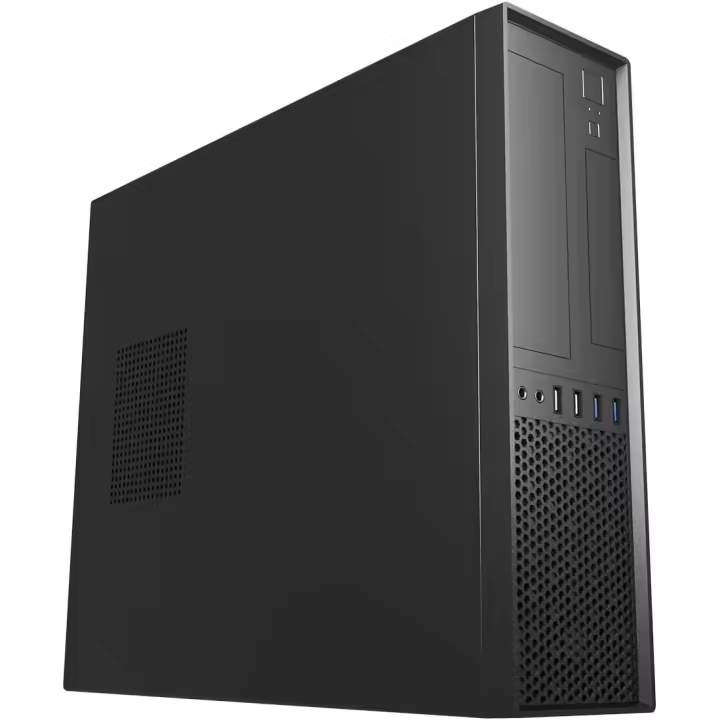 Unykach Caja Sobremesa Slim UK 3001 Black Caja PC Conectividad: 2 X 2.0 USB Y 2 X 3.0. Frontal con Rejilla. Admite Fuentes De Formato TFX. - 1