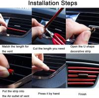10 Pcs 20cm Tiras De Ventilador De Aire Acondicionado Para Coche En Forma De U Cromo PVC Colorido Brillante Para Decoración Del Coche - details 5