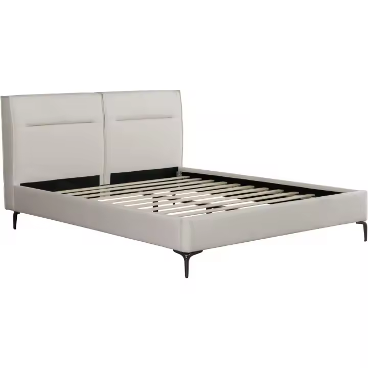 Cama doble de tela de diseño <> - 140 x 190 cm - Beis - 1