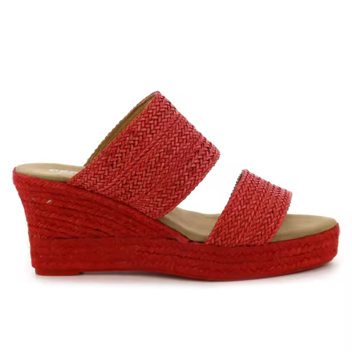 CAMILA'S Alpargatas de cuña FUGELL de color Rojo - 1
