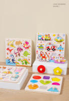 Puzzles De Madera Montessori Juguetes Educativos Para Bebés Tablero De Aprender Con Vehículos Animales Y Frutas 3D - details 1