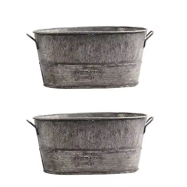 2 Unid jardín planta maceta decorativa vintage suculentas plantador hierro maceta decoración del hogar plantador de zinc C - 1