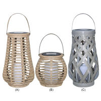 Lámpara Solar Exterior IP44 Impermeable Gran Rattan Para Jardín Decoración Del Hogar Luz Colgante De Técnica Art Déco Con Batería Recargable LED De 3.7V - details 8