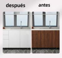Pegatina Blanca Brillante Para Cocina Autoadhesiva Resistente Al Agua Y Humedad Para Decoración De Mesas Y Encimeras Protección De Armarios - details 0