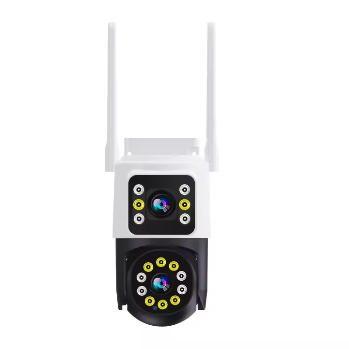 FGNS Cámara IP de doble lente para exteriores, Cámara de vigilancia 3K 6MP HD PTZ WIFI, lente Dual, pantalla Dual, 2.4G wifi, seguimiento automático, visión nocturna a todo Color, IP66 camaras videovigilancia wifi, - 1