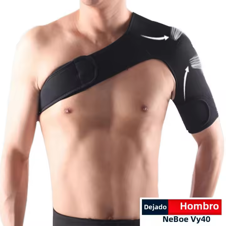 SPOSAFE Soporte De Hombro Ajustable Para Gimnasio Deporte Cuidado Solapa De Espalda Protector De Malla Negra Para Hombres Y Mujeres - 1